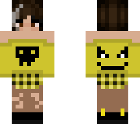 spooky yellow sweater and matching flannel skirt for fall