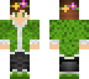 green boy flower crown classic