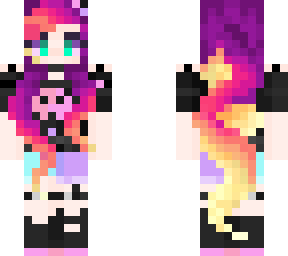 magma hair w/ cute skull shirt