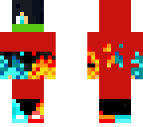blue and red fire skin