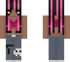 brown skin pink hair y2k girl