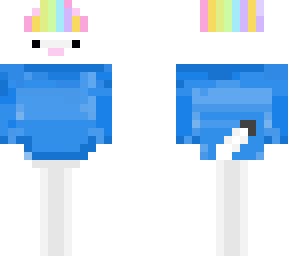 ermine with pastel rainbow beanie