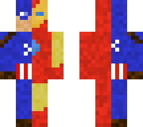 half captain america half iron man