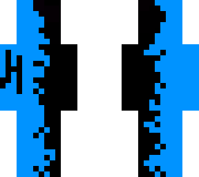 i wrote the letter h on a blue guy