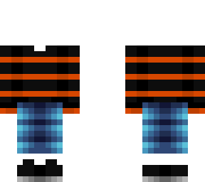 ob - black & orange stripes w/ jeans