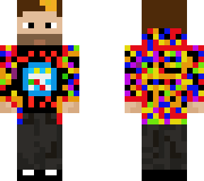auron con camiseta pollos hermanos y chaqueta de colores