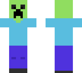creeper wearing steve clothes