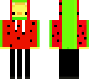 duck skin with a watermelon hoodie