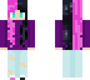 girl with pink and black hair