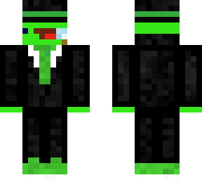 green axolotl in suit