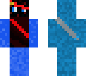 blue ninja with katana