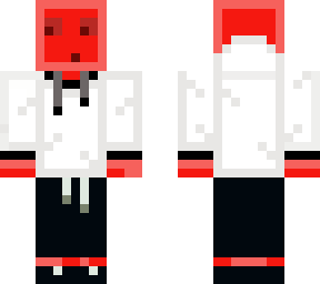 red slimo with white sweatshirt