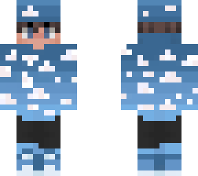 blue cloud with hat