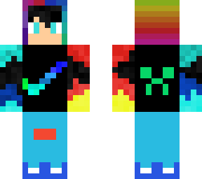 cool boy skin blue and red