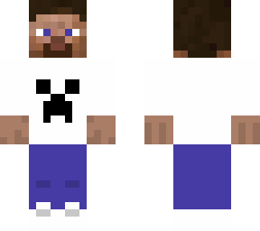 Cool Steve with creeper shirt | Minecraft Skin