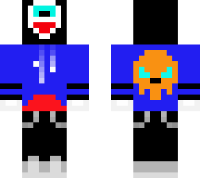monster in a blue skull hoodie