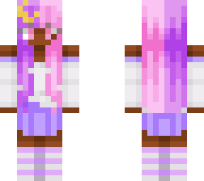 moon with pastel purple and pink hair