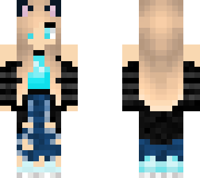 revamped blonde girl w ripped jeans