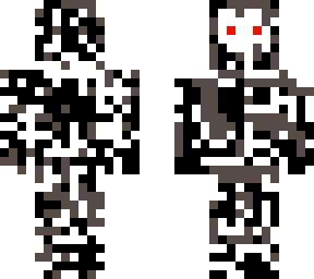 black, white, red and gray