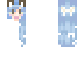 blue hair and kitty ears