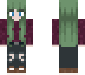 green hair sweater girl