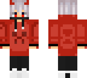 guy in a red devil fit