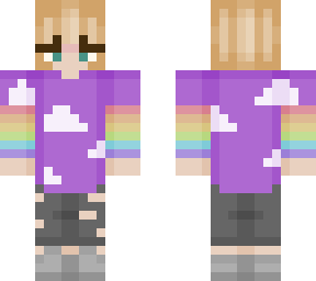 rainbow cloud purple girl blond