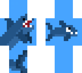 a white shark with its baby