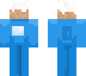 blue amogus with cake