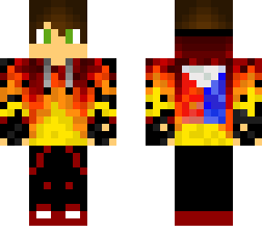 fire gamer boy (with green headphones)