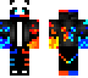 ice and fire panda with mask.