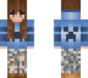 blue hoodie girl