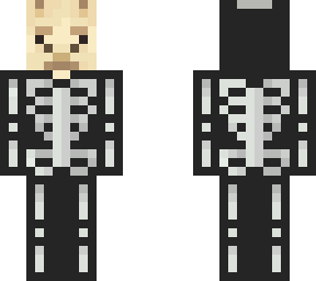 cream llama in skeleton costume