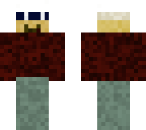 gradient yellow face with brown shirt and olive green jeans