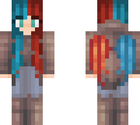 half blue fire phoenix girl v2