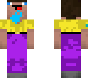 minecraft noob with yellow shirt and purple pants