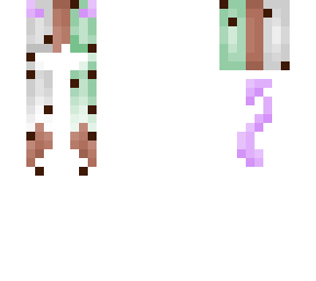 mint cookies (with chocolate) with purple demon horns and a tail