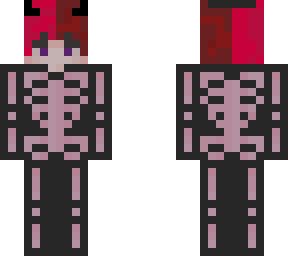 split dye red/brown skeleton with devil ears