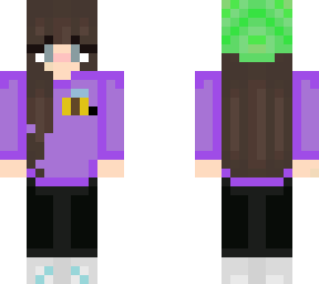 girl, green and purple