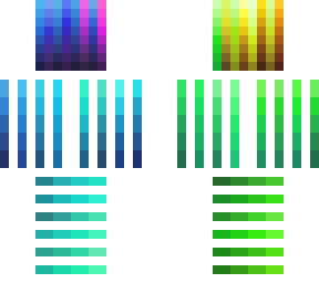 mostly blue and green