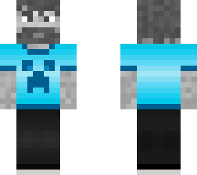 bearded skeleton w/ blue creeper shirt
