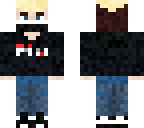 blond haired boy with a black mask