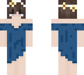 blue dress with flower head band ty to flossie2 for the skin desine+hair desine