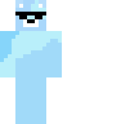 blue polar bear with glasses