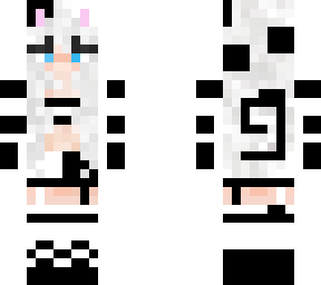 chica gatita blanca y negra