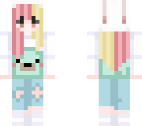 cute overalls with multi hair girl