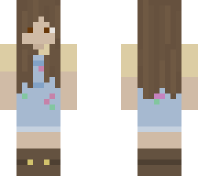 girl with overalls and yellow shirt