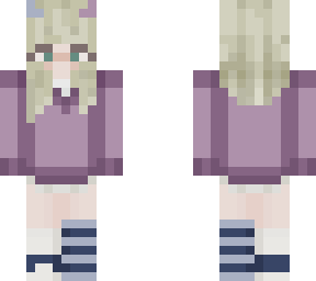 person with blonde hair and horns