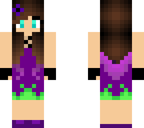 purple and green flame dress
