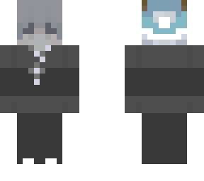 blue hair boy w/ christmas hat
